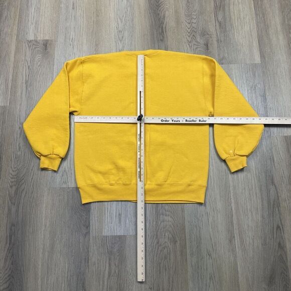 Vintage Russell Athletic Sweatshirt Mens Large Yellow Crewneck Pullover USA 90s - Picture 11 of 14